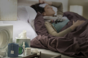 Woman with the flu