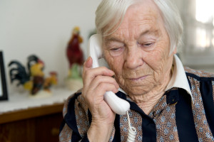 Phone landline older woman
