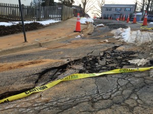 Water main damage Arlington