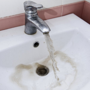 Rusty water faucet