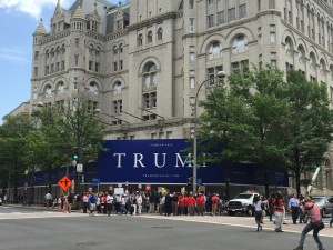 Trump hotel sign