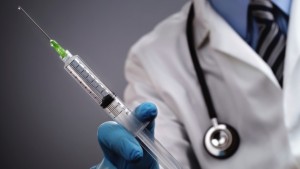 Doctor syringe needle stethoscope flu shot