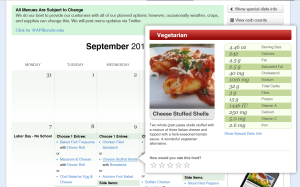 School lunch website