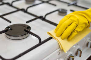 Cleaning kitchen