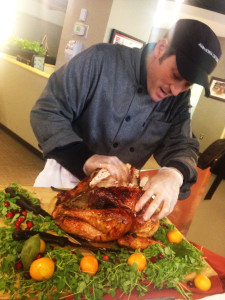 Chef Brian Baer with turkey