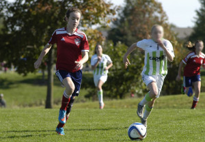 Audrey soccer action