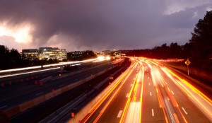 Dulles Toll Road and Silver Line dusk DDI cropped