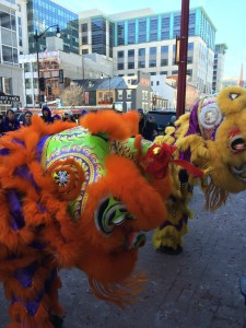 Lion dancers