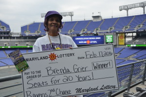 Ravens tickets winner Brenda Grier
