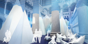 ICEBERGS lounge. Rendering by James Corner Field Operations, courtesy National Building Museum