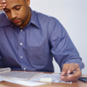 Man doing taxes