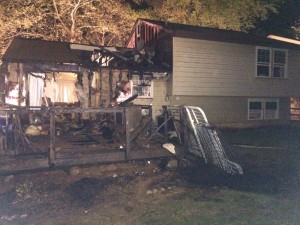 Deck grill fire