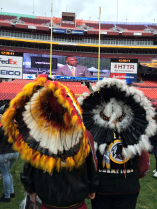 Redskins fan feathers