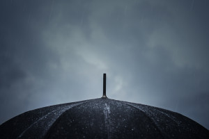 Top of black umbrella