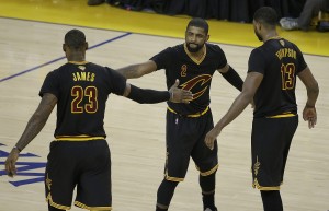 Kyrie Irving, LeBron James, Tristan Thompson