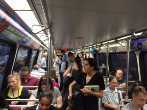 Metro crowded train