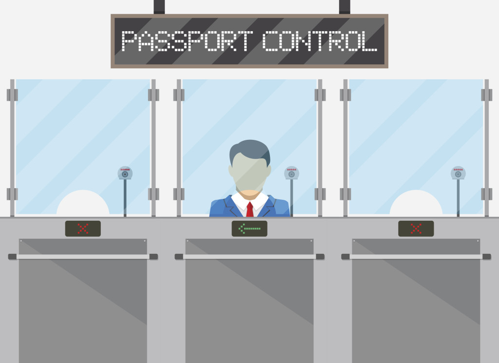 Border control concept, immigration officer