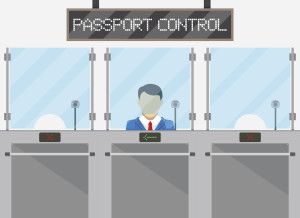 Border control concept, immigration officer