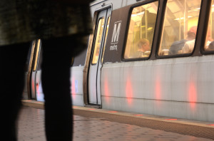 A Metrorail train is seen. (WTOP/Dave Dildine)