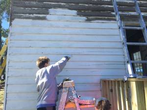 Ashburn Colored School restoration boy painting