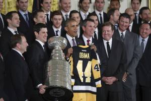 Barack Obama, Gary Bettman, Sidney Crosby, Mike Sullivan, Ronald Burkle, Mario Lemieux