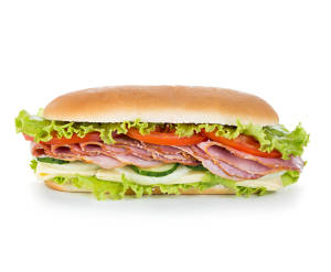 Royal sandwich isolated on white background