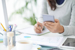 Using smartphone in work