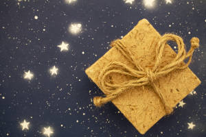 Gift Box on sky background
