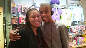 Yetta Myrick and her son at International Spy Museum