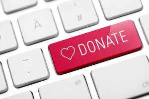 Online donate key on keyboard
