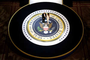 President Donald Trump Attends A Salute To Our Armed Services Ball