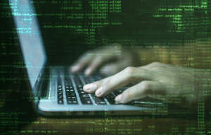 Hacker hands at work