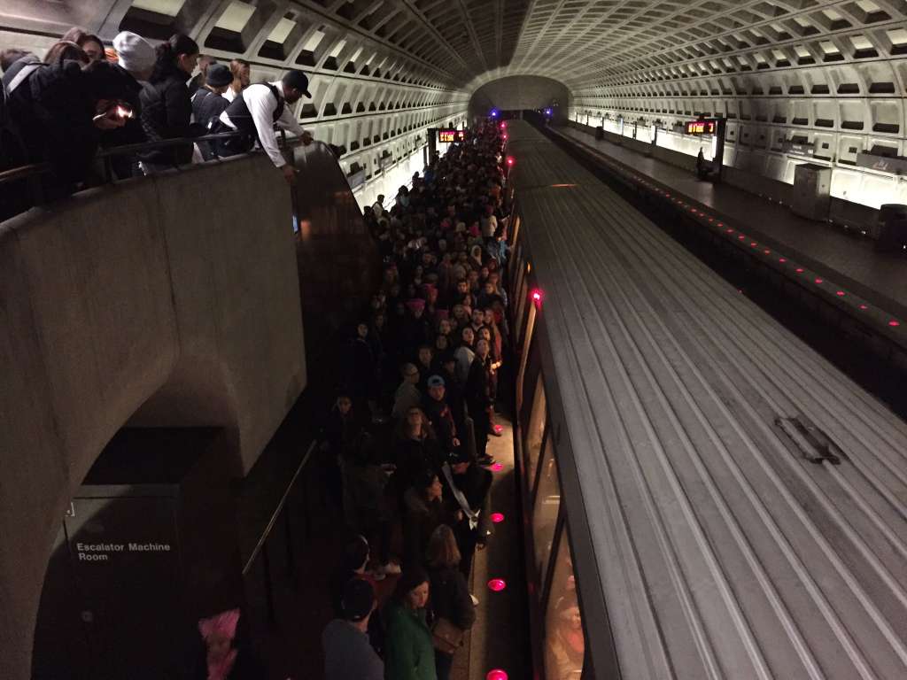 Metro crowd