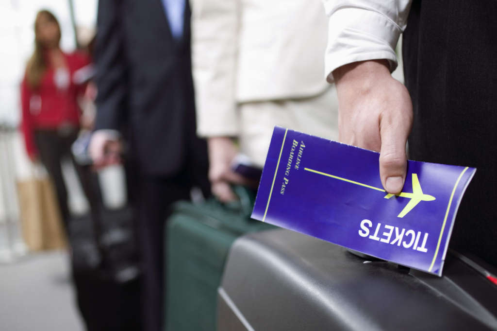 Man with a boarding pass