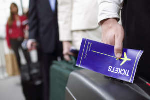 Man with a boarding pass
