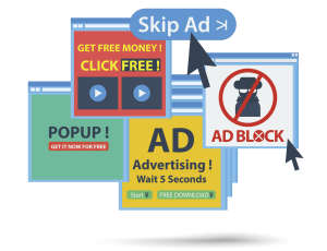 Ad block popup banner concept. isolated vector