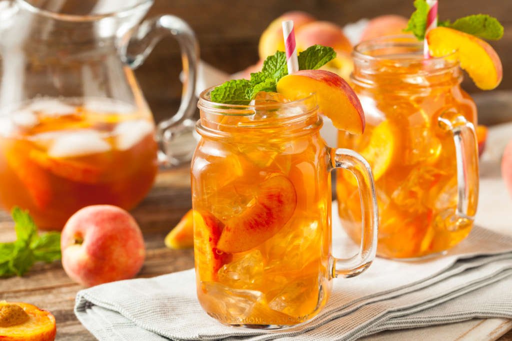 Fresh Homemade Peach Sweet Tea