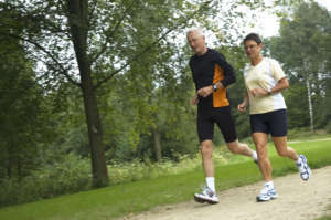 Senior couple exercising