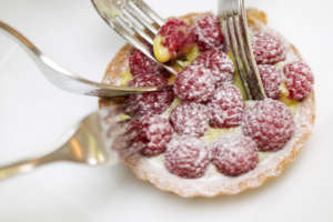 Forks in a berry tart