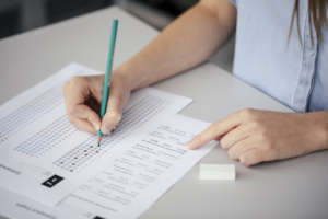Student Doing an Exam