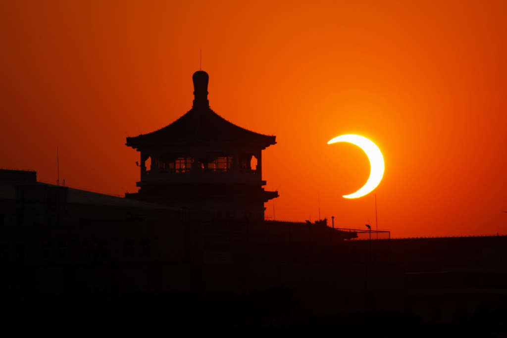 Solar Eclipse Observed in Asia