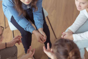 Young women brainstorming