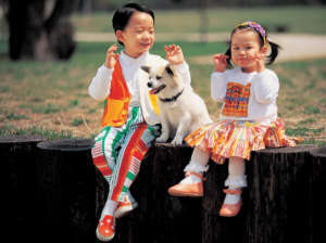 Portrait of Korean little children