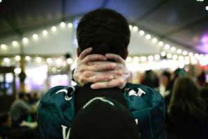 Philadelphia Eagles' Fans Gather To Watch Their Team In Super Bowl LII Against The New England Patriots