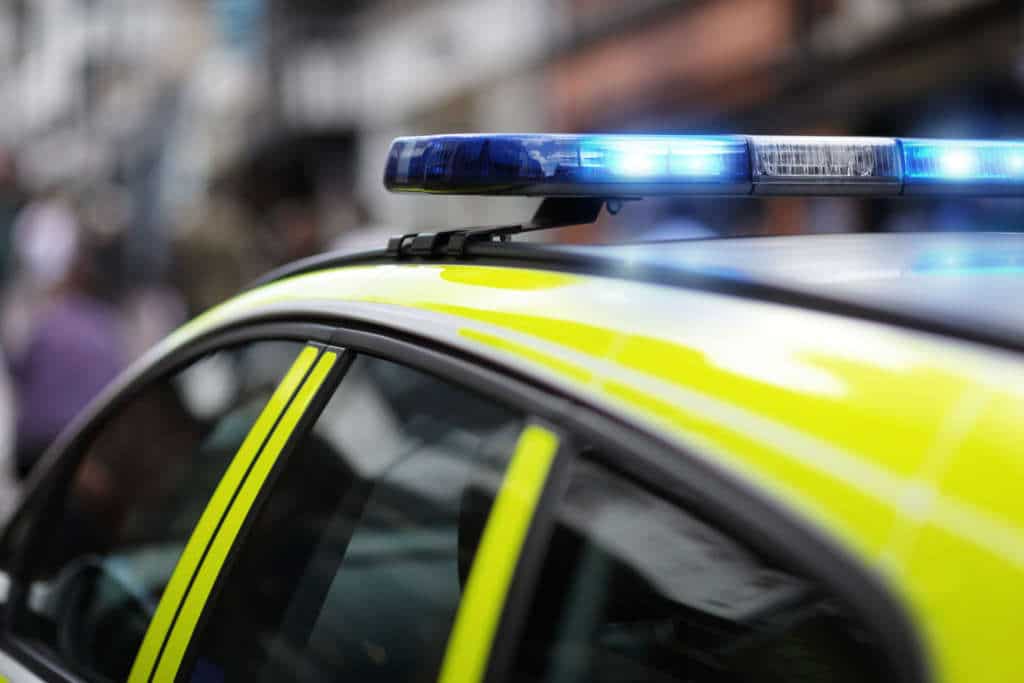 Police siren at accident or crime scene