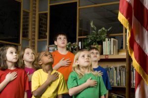 American Students Pledging Allegiance to the Flag