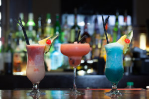 Close up on mouth watering cocktails