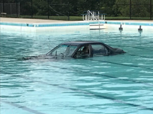 Car in pool