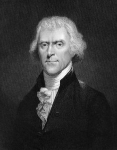 Portrait of American President Thomas Jefferson