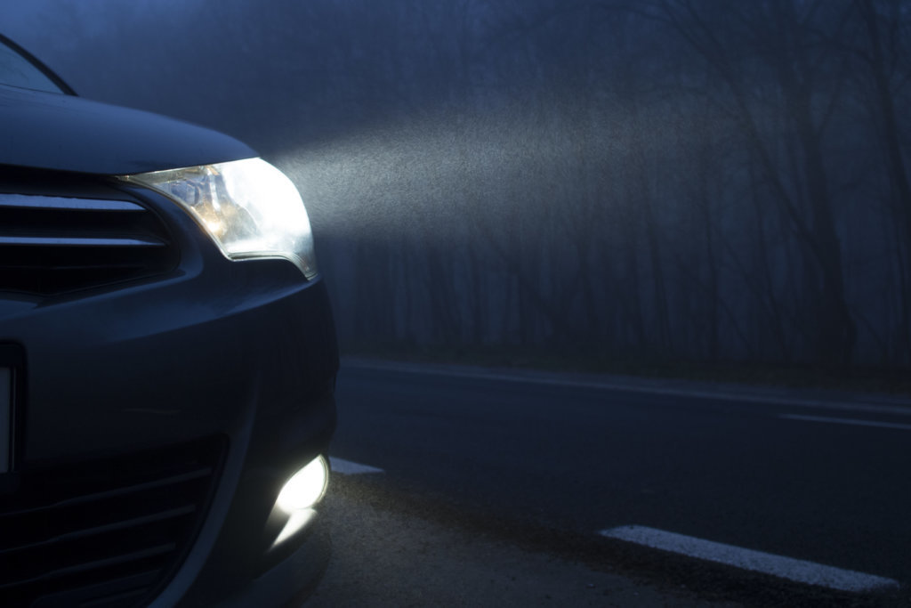 Dark Night Car Lights